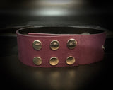 SUEDE LINED LEATHER CHOKER AND WRIST CUFF SET W/CHARMS