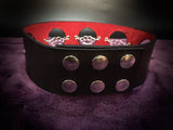 SUEDE LINED LEATHER CHOKER AND WRIST CUFF SET W/CHARMS