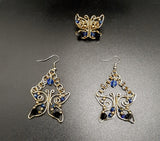 GOLD BLACK AND BLUE BUTTERFLY SET