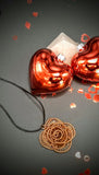 COPPER WIRE WRAPPED ROSE PENDANT