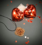 COPPER WIRE WRAPPED ROSE PENDANT