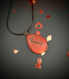RED SWIRL TEARDROP PENDANT