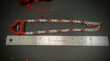 RED CHAINMAIL HEART NECKLACE