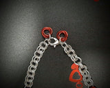 RED CHAINMAIL HEART NECKLACE