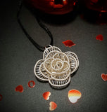 SILVER WIRE WRAPPED ROSE PENDANT