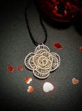 SILVER WIRE WRAPPED ROSE PENDANT