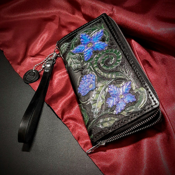 HAND PAINTED LEATHER WALLET